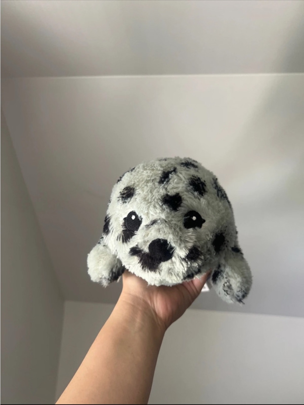Plush Gray and Black Spotted Seal Stuffed Animal